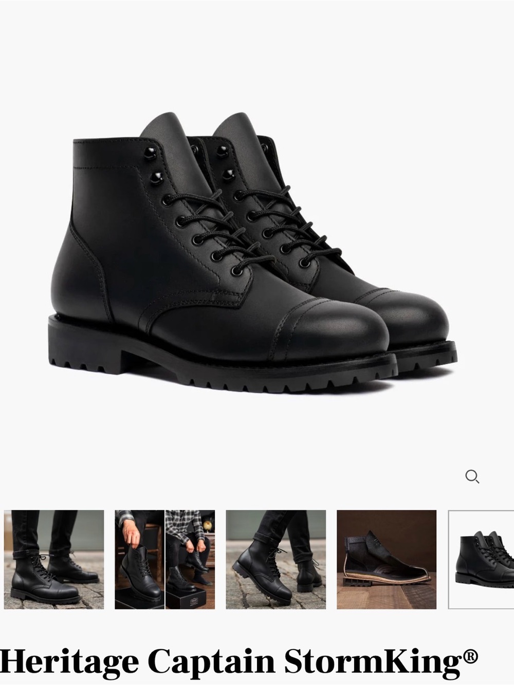 Thursday Boot Company Black Leather Heritage Captain Boots